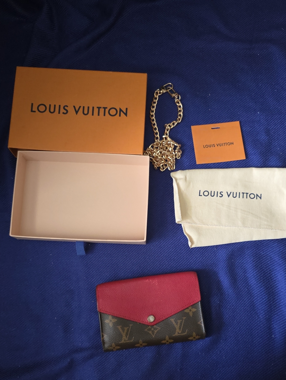Louis Vuitton Red & Brown Monogram Snap Wallet